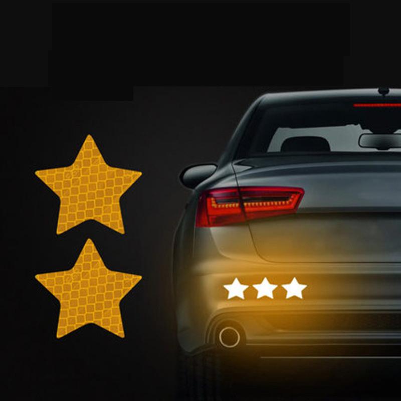 10 шт. светоотражающая предупреждающая наклейка на автомобиль, лента безопасности, предупреждающая о столкновении, светоотражающая наклейка на багажник автомобиля, мотоцикла