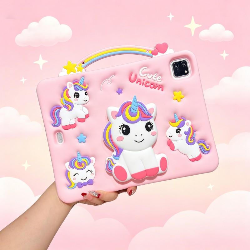 Silicone IPad Pro 11 Case With 360 Rotating Stand Cartoon Design Air 4 5 6 7 10 A16 Full Cover Protective Shell