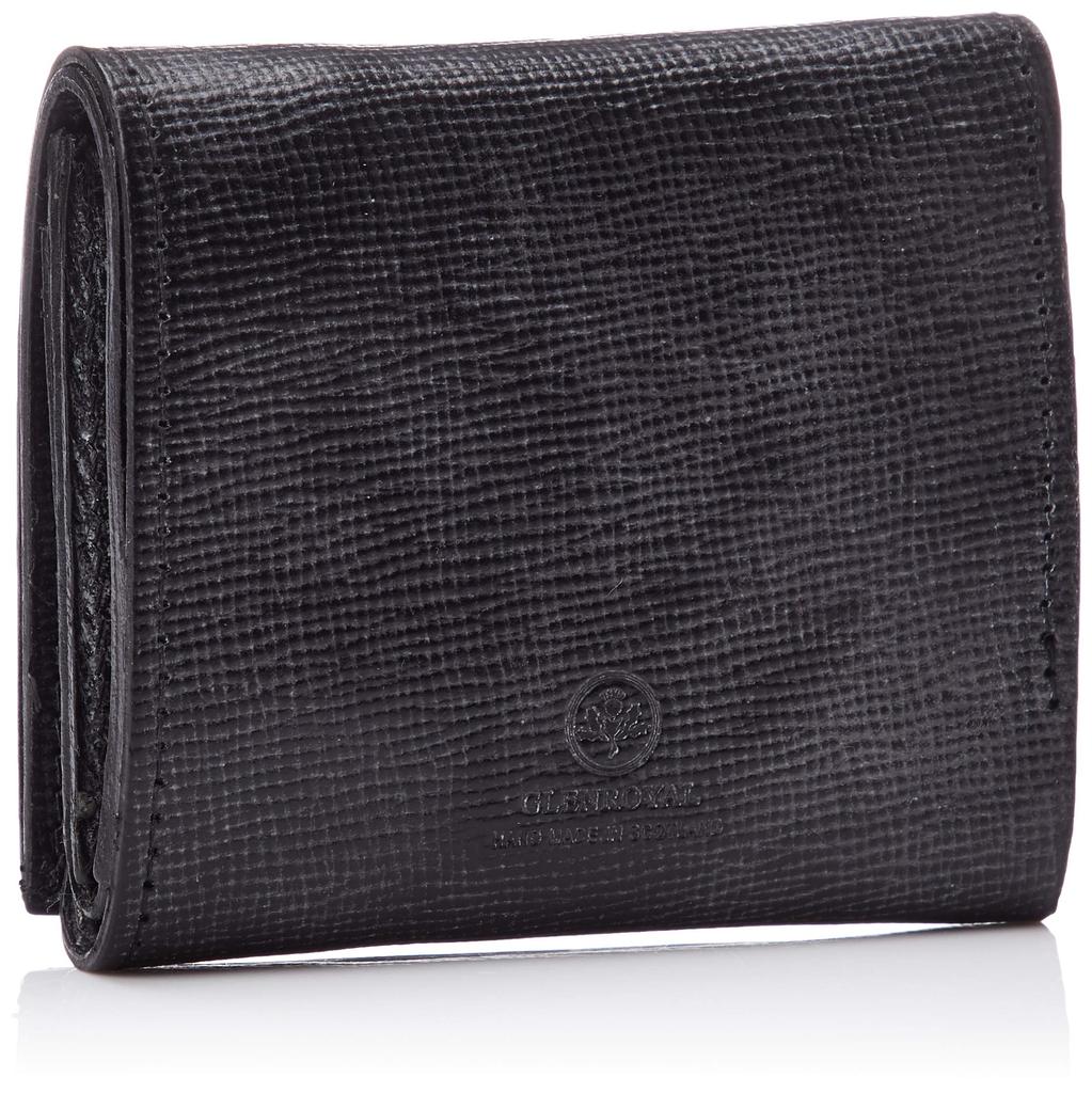 GLENROYAL Маленький складной кошелек, Сделано в Англии из уздечной кожи (воловья кожа), Компактный мини-кошелек для бизнеса, Сделано в Англии, 03-5923, Новый черный