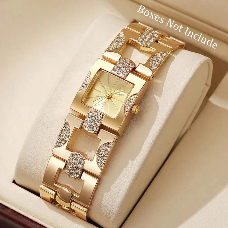 New Fashion Women Luxury Watches Ladies Square Stainless Steel Quartz Watch for Women Bracelet Wristwatch Relogio Feminino