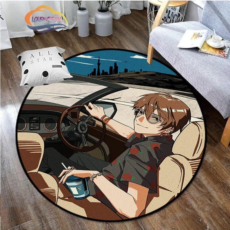Круглый ковер с рисунком аниме Suzume, декоративный круглый коврик с 3D принтом для детей или девочек, коврик для спальни, гостиной