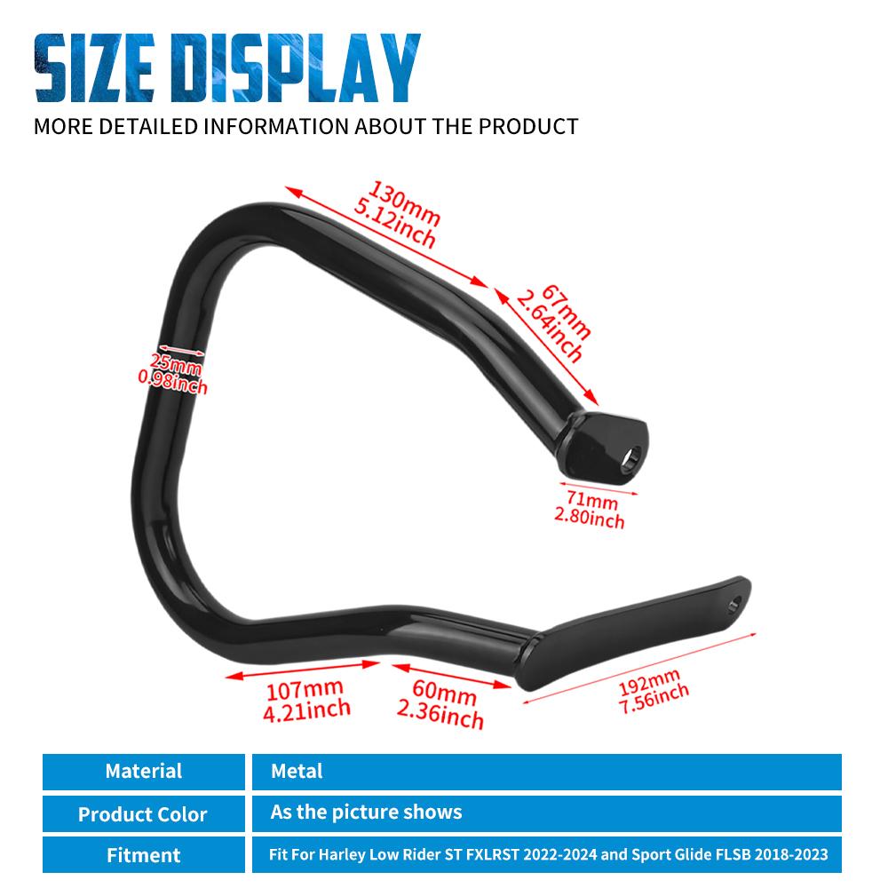 Rear Saddlebag Crash Bar For Harley Softail Sport Glide FLSB 2018-2024 Motorcycle Highway Saddlebag Guard Bumper