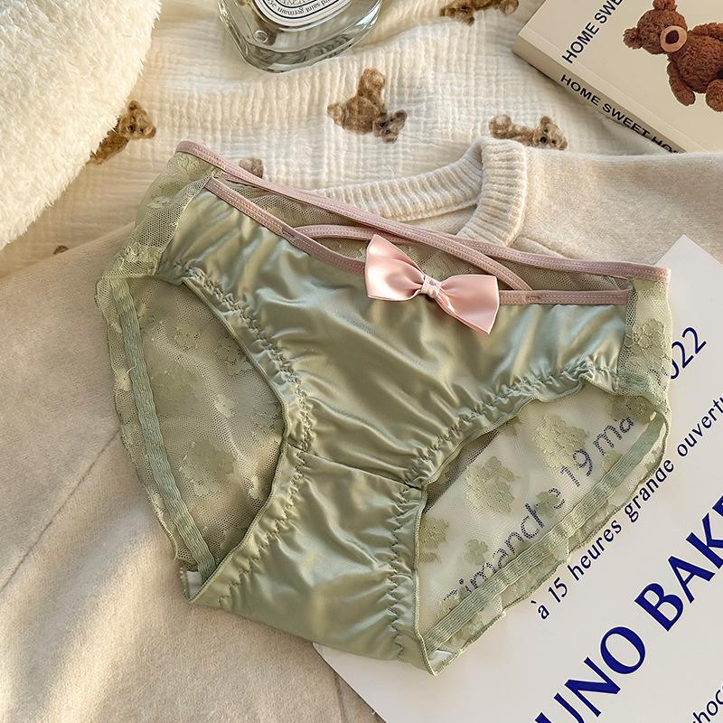 Женские трусики-трусы Pure Wind Sweet Lace Mesh с вышивкой, дышащие, со средней посадкой