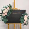 Chair Back Flowers Faux Flower Swag Set of 2 Wedding Arch Flowers Artificial Flowers & Welcome Signs Decorations for Wedding Ceremony Reception