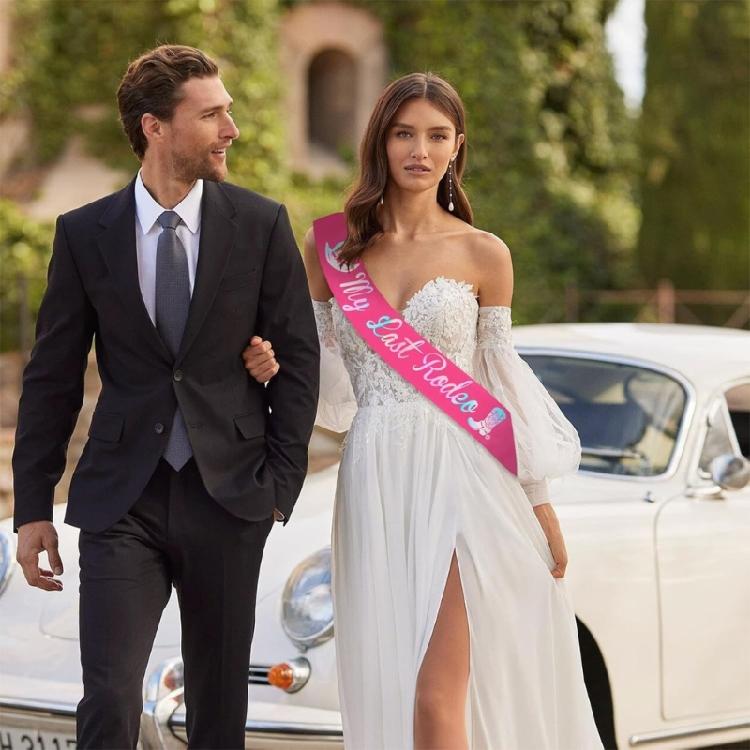 Свадебная Диско-Лента Стильная Изящная Лента Свадебный Фотоаксессуар Невеста Белая Лента Свадебные Фото Реквизит