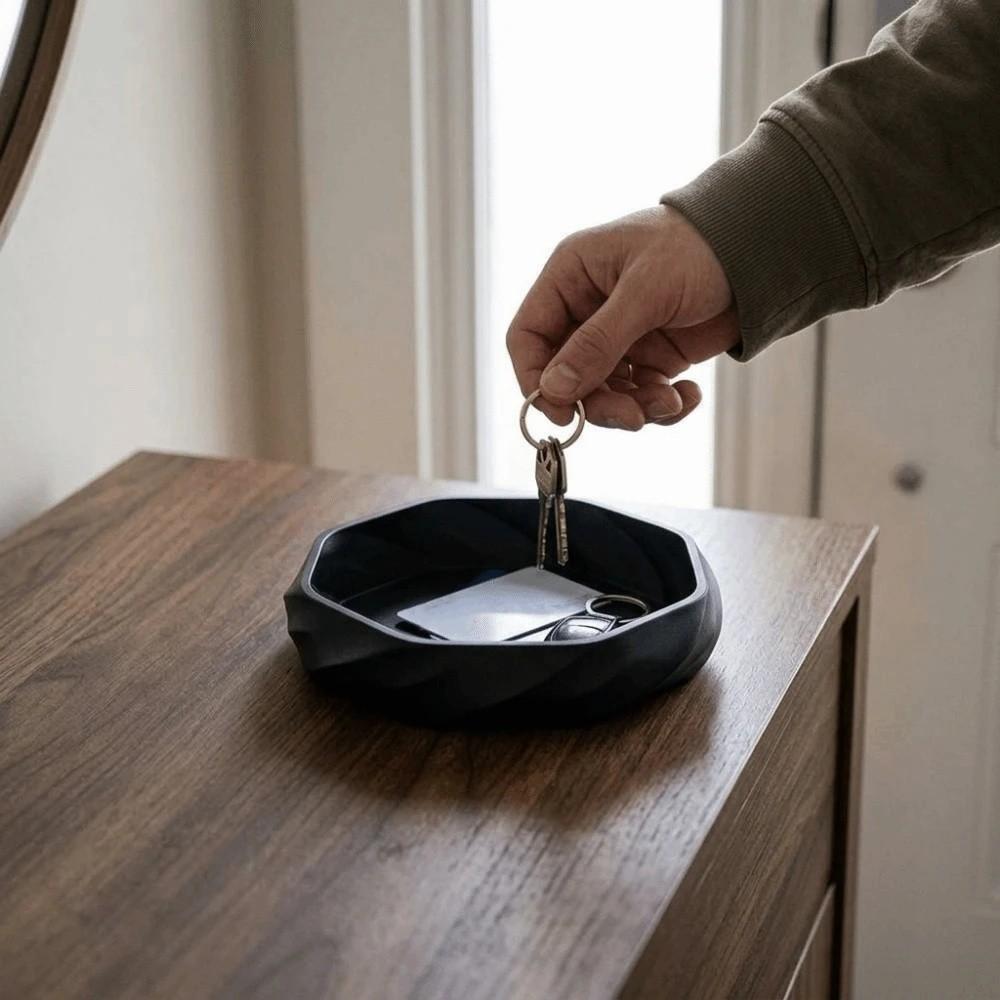 3D Printed Jewelry Dish Simple Desktop Organizer Multi-functional Small Item Holder for Entryway