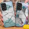 Геометрический узор для Samsung Galaxy S10 20 Plus 21 FE 22 23 24 FE 25 Ultra Черный Чехол для телефона из закаленного стекла Жесткий чехол