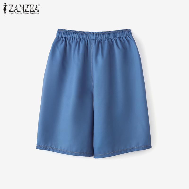 ZANZEA Женские повседневные шорты с эластичной талией на кулиске, летние шорты с принтом