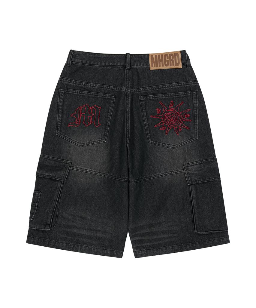MAHAGRID Bermuda Cargo Denim Short Black(Mg2Gmmd113A)