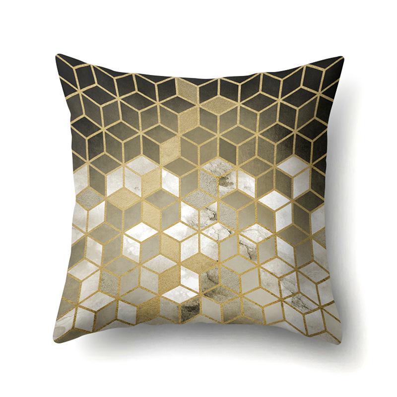 Ins Marble Polyester Pillowcase Car Decoration Home Printed Car Waist Cushion Pillowcase Pillowcase Car Decoration