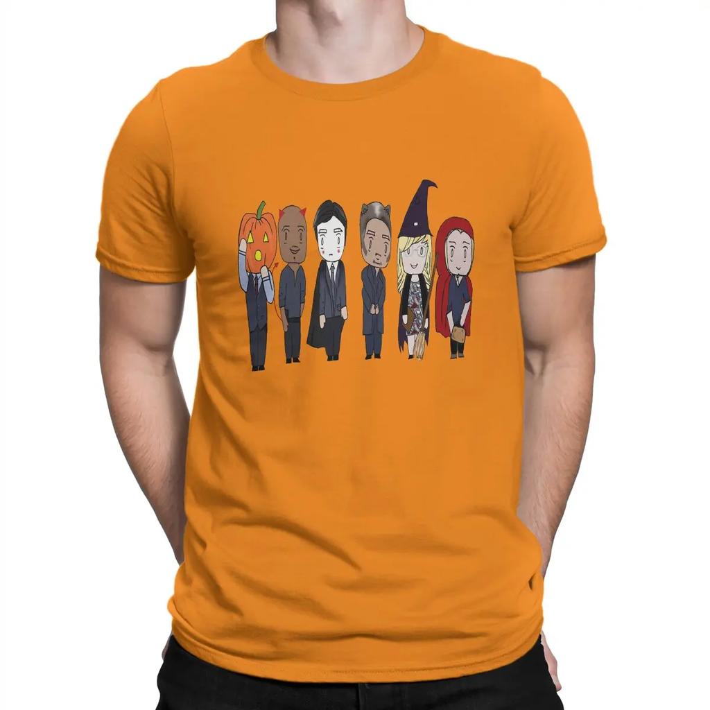 Vintage BAU Unit Criminal Minds Halloween T-Shirt Men  Cotton T Shirts Criminal Minds Aaron Hotchner Short Gift Clothes