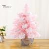 Настольная мини-елка, искусственный снег, флокированное рождественское украшение, зимнее очарование, рождественское украшение для домашнего декора рабочего стола