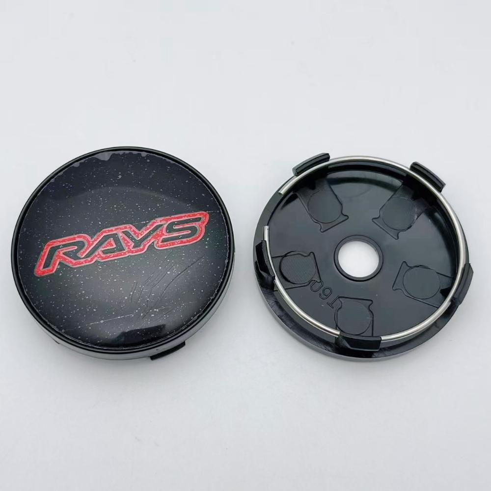 4pcs 60MM ( 56MM I.D ) Rays Logo Emblem Car Wheel Center Caps Wheel Hubcaps Auto Rim Centre Cover Black/Silver Car Accessories