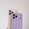 Простой однотонный трехмерный волнистый чехол, подходит для iPhone17Pro max Apple 16 чехол для мобильного телефона 14/15 чехол с ремешком