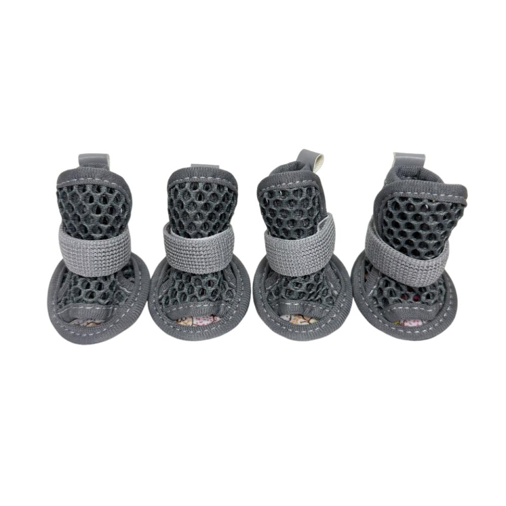 4Pcs/Set Soft Summer Dog Shoes Non-Slip Hollow Puppy Shoes Dog Paw Protector for Small Medium Dogs