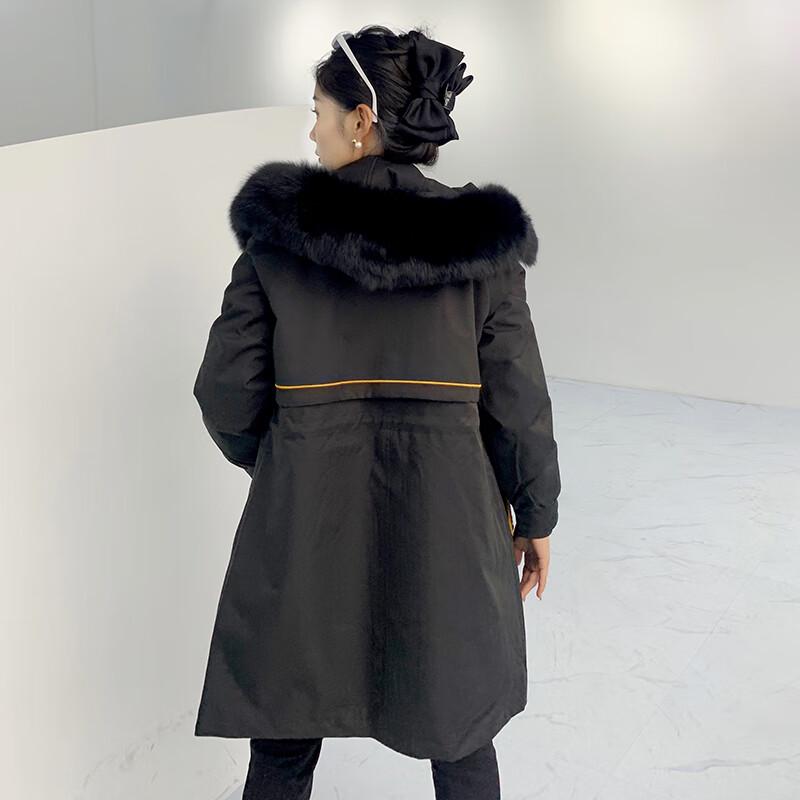 Kaiser Женская зимняя парка с воротником из лисьего меха и подкладкой из кроличьего меха