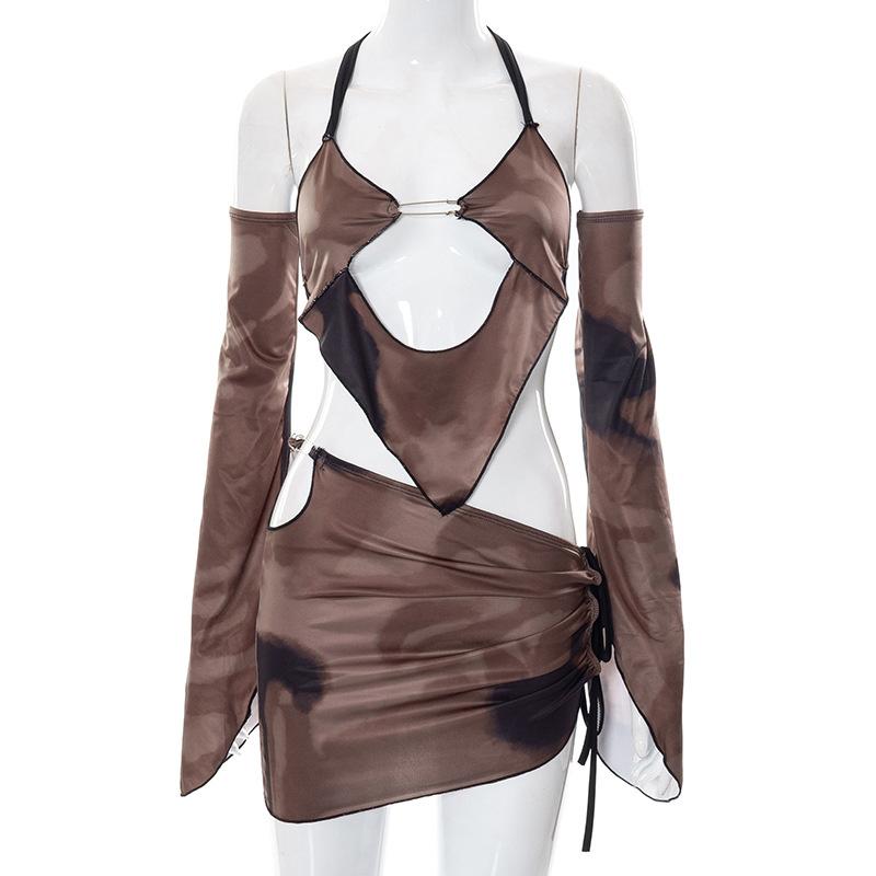 Комплект из двух предметов Y2k Топ-труба и мини-юбки Одинаковые комплекты Сексуальные клубные наряды для женщин 2022 Клубные вечерние комплекты с платьями