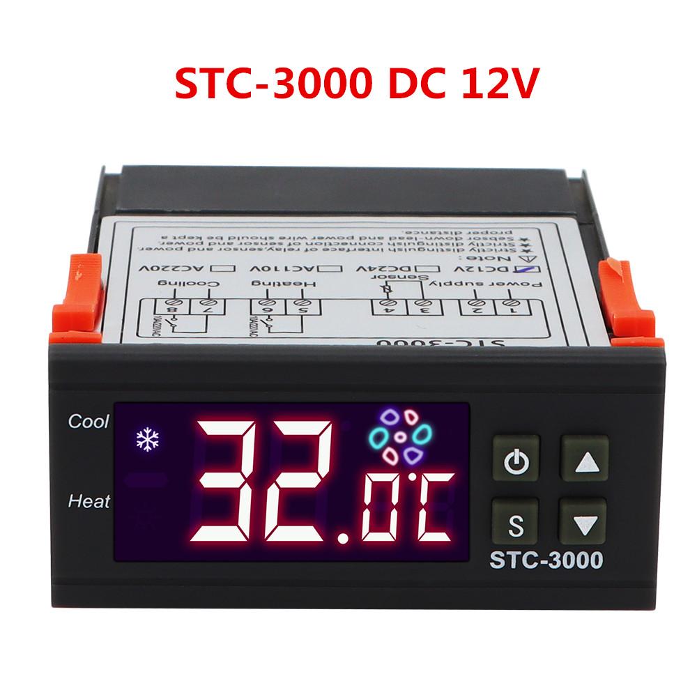 Терморегулятор STC-3000 12В 24В 220В Сигнализация Датчик Охлаждение Нагрев Коррекция температуры Гигрометр