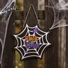 Creative Festival Wall Art Wooden Halloween Door Hanger Sign, Spider Web Hanging Trick Durable Wood Craft Decoration or Treat Plaque, Rustic Farmhouse