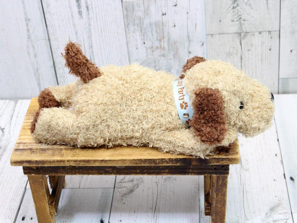 Shinada Lazy Party Fluffy Dog Brown 12 x 27 x 8 cm Plush Toy Animal Goods (M) FLPB-0158