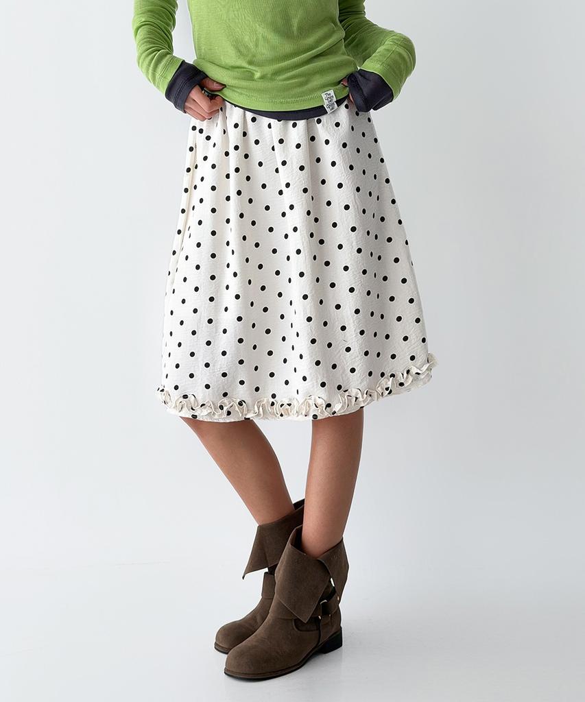 The Green Lab Dot Frill Skirt [Ivory]