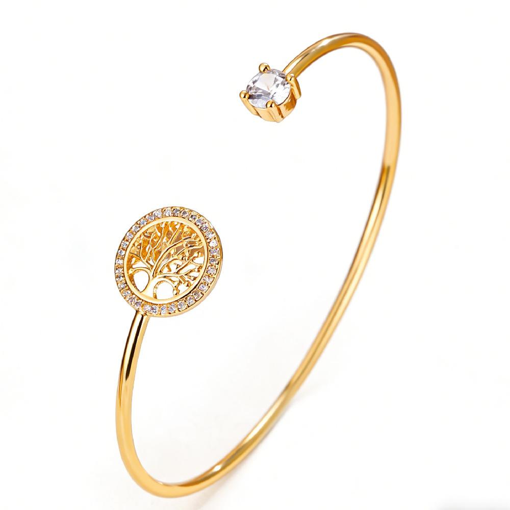 Minimalist Tree Of Life Zircon Bracelet For Women Classic Niche Fashion Jewelry Daily Wear Elegant Gift