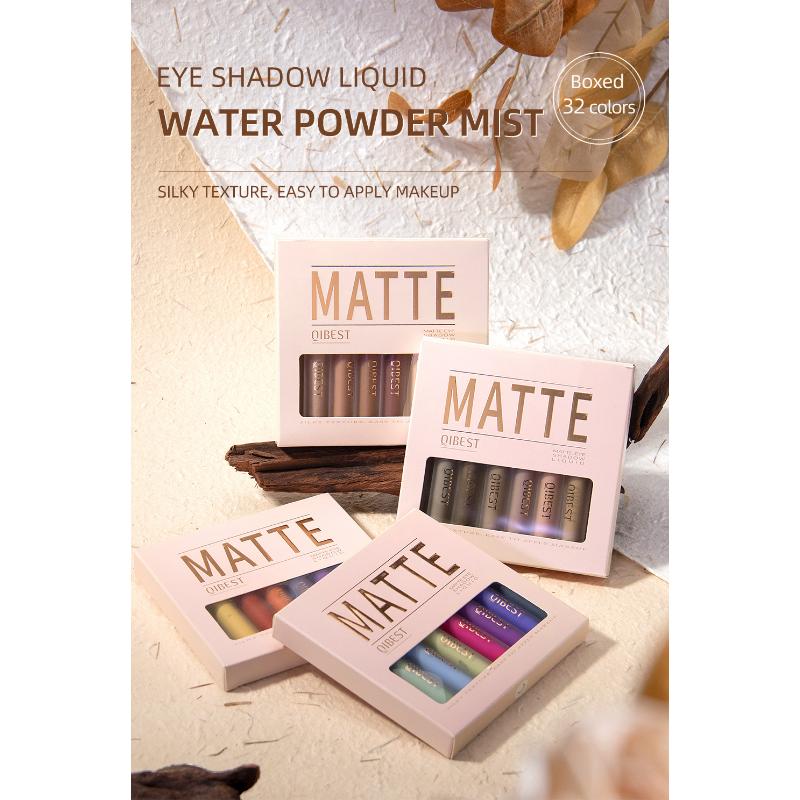 QIBEST Matte Liquid Eyeshadow Liquid Matte Finish Face Nude Earth Color Three-dimensional Eye Cheeks