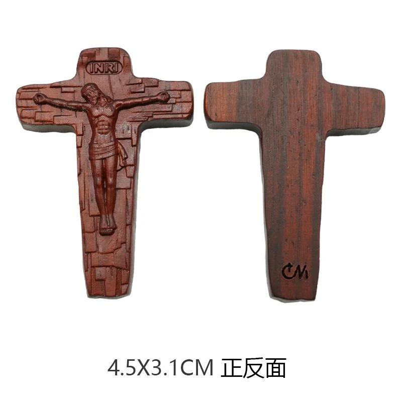 Подвески в виде креста Иезуита для ожерелья для мужчин и женщин, религиозные христианские католические амулеты, деревянные украшения