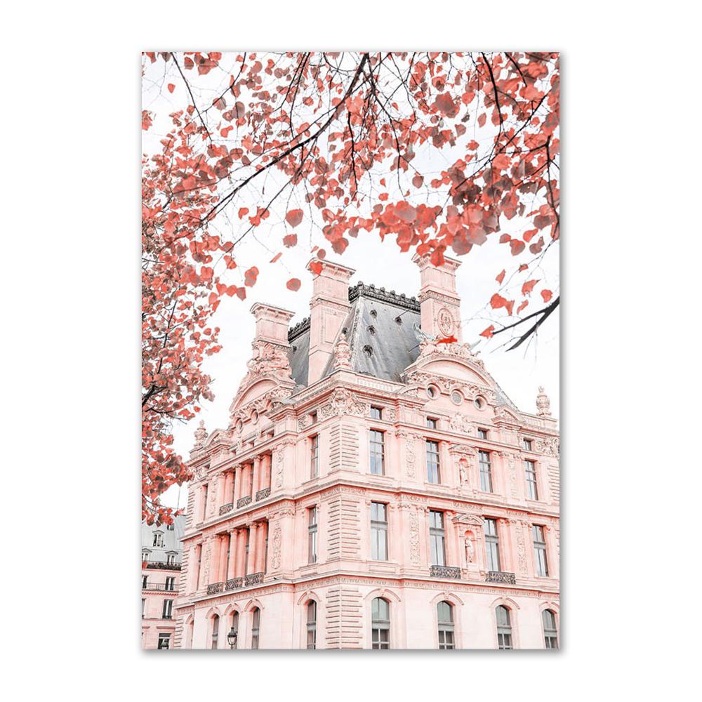 Розовый цветок холст картина настенный постер и принты ретро автомобиль велосипед Парижская башня вид настенные художественные фотографии для декора гостиной