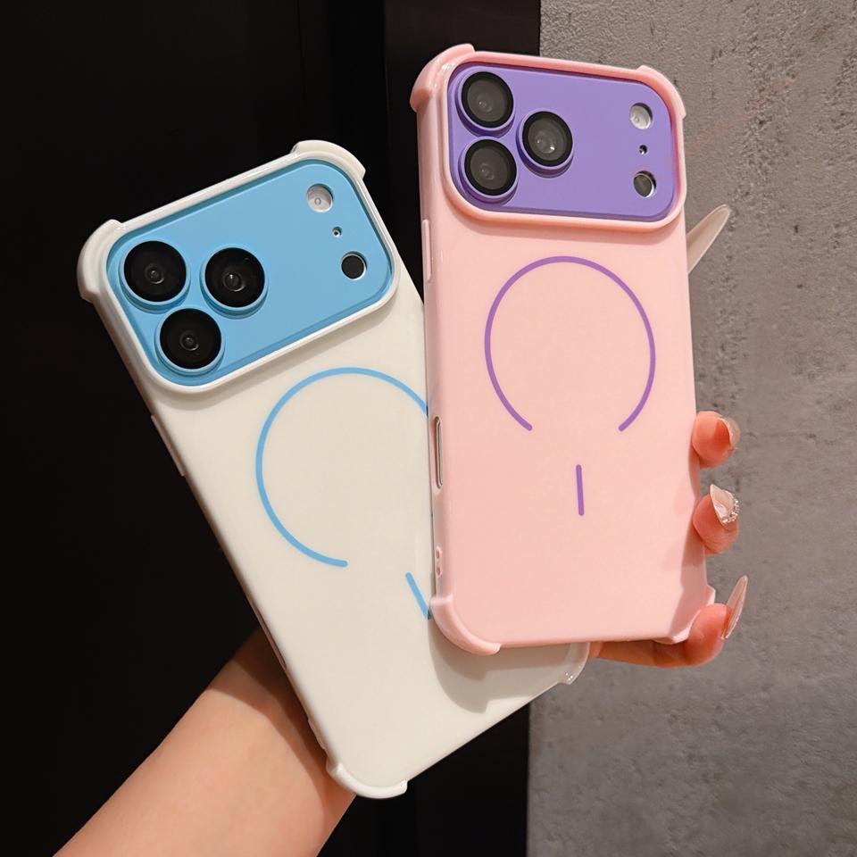 Роскошный Чехол для Телефона с Большими Окнами Для iPhone 17 11 12 13 14 15 16 17 Pro Max 17Pro Конфетный Цветной Ударопрочный Защитный Чехол