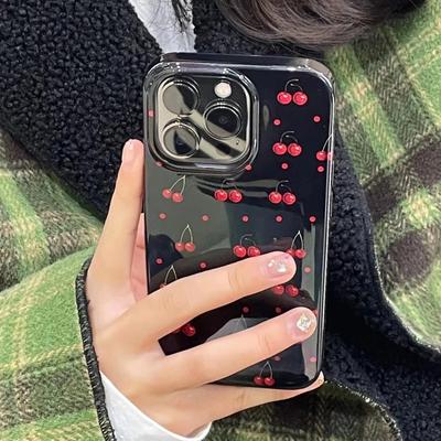 Чехол для телефона с полным экраном и маленьким вишневым корпусом для iPhone 11, чехол для iPhone 13, 15, 16, 12, 14, Pro Max, XR, XS, X, 7, 8, SE, противоударный, глянцевый, чехол для телефона