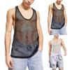 Men's Fashion Muscle Pullover Loose Hollow Eye-catching Mesh Shirt Casual Sexy Men's Vest