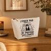 Trousse de toilette - PLANETEE - J'peux pas minimaliste - Beige 100% coton - 3 L - Zip métal