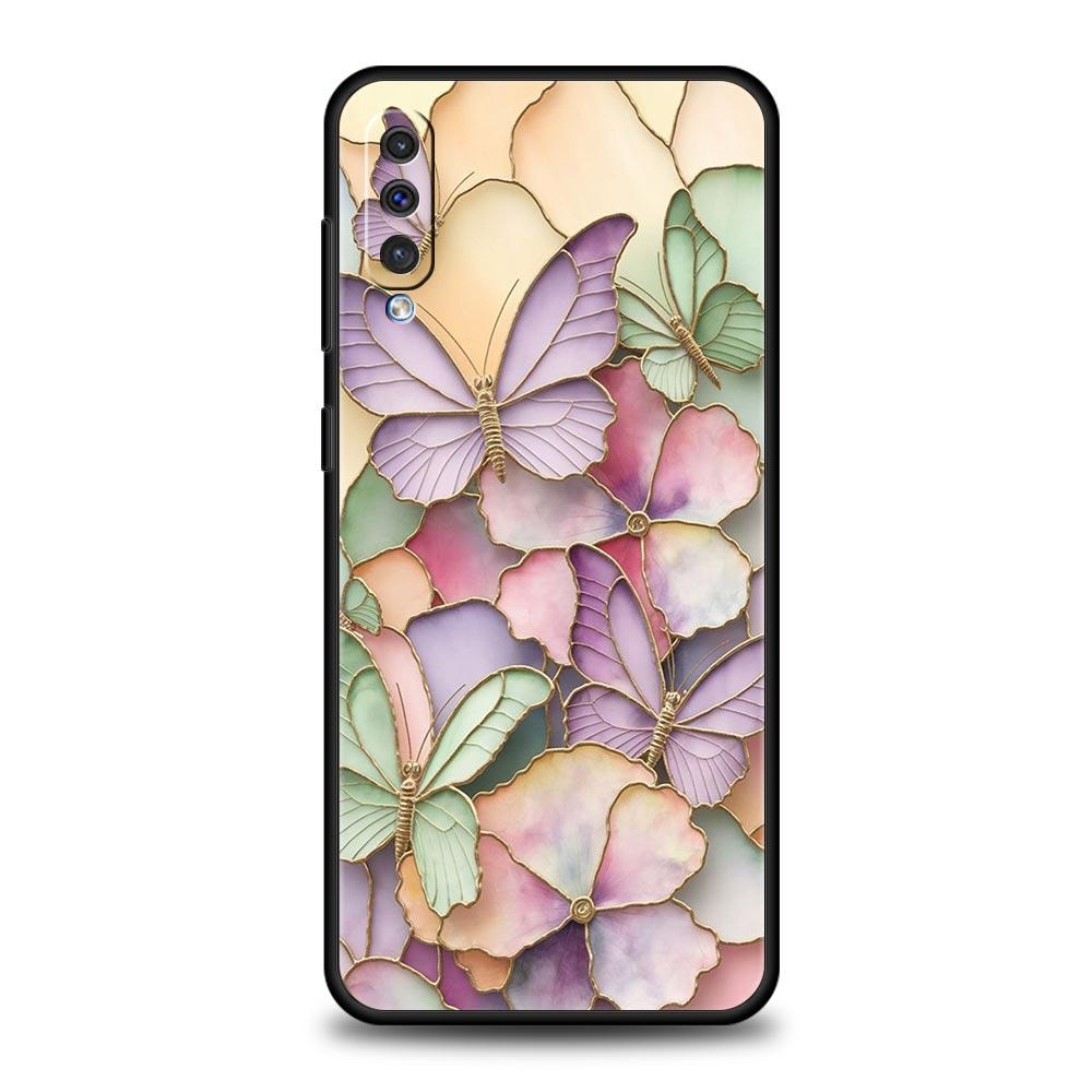Fashionable Butterfly Flower Pattern Phone Case for Samsung Galaxy A56 A36 A26 A16 A34 A24 A42 A22 A20 A12 A10 5G Soft TPU Cover
