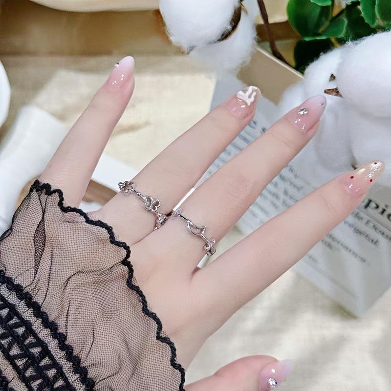 Простое кольцо-круг Геометрическое Французская бабочка Открытое кольцо Легкая роскошь Нишевое Высококачественное Кольцо на указательный палец Женское