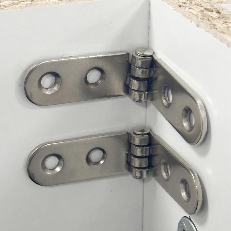 180 Degree Foldable Flap Metal Round Rotating Buffer Hinge(2pcs) | for Wooden Box Door Cabinet Home Hardware Silver
