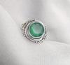 Prehnite 925 Sterling Silver Ring: Green Gemstone Boho Statement Jewelry