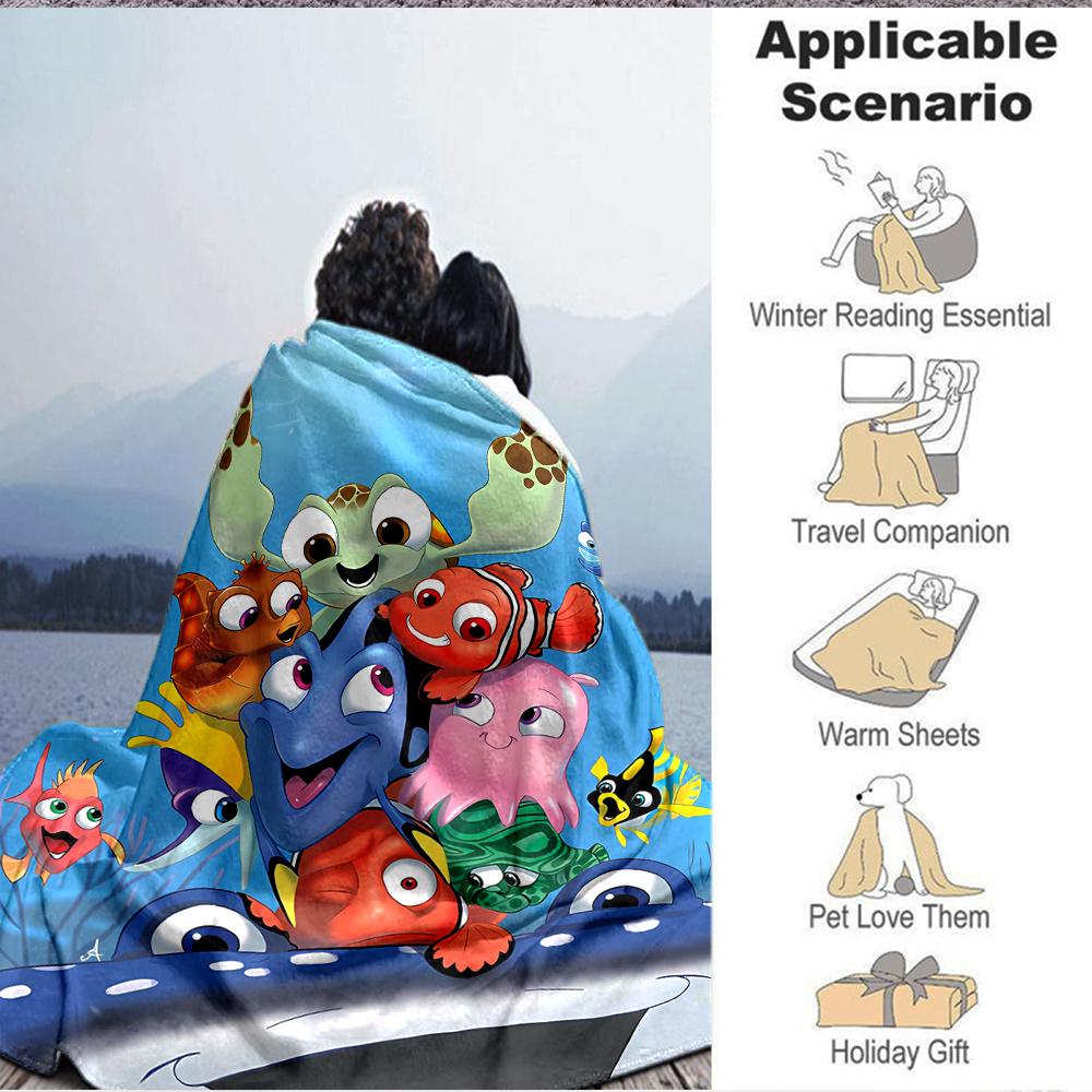 1Pc Nemo Adventure Blanket Soft And Comfortable Casual Warm Camping Travel Christmas Halloween Xmas Gift M924351