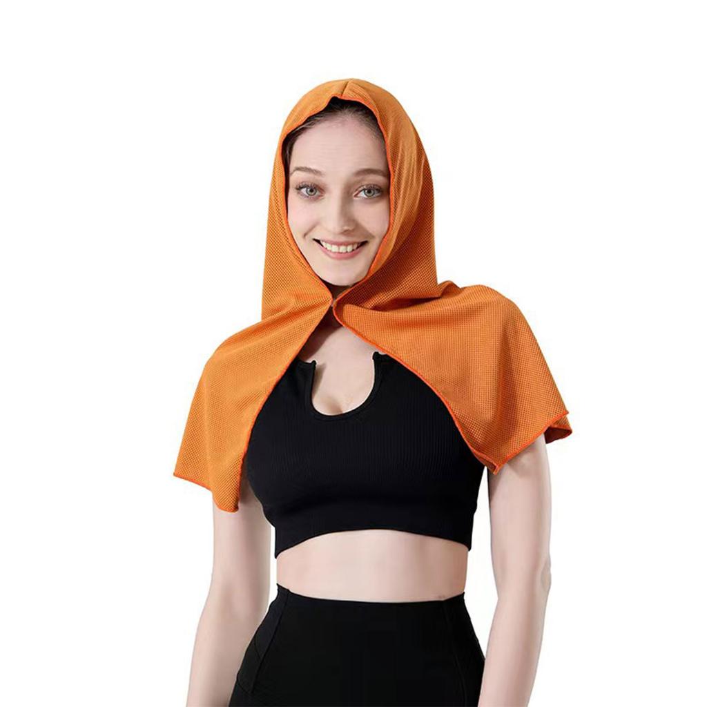 Летний охлаждающий головной платок, быстросохнущее полотенце с капюшоном, шарф из ледяного шелка, защита от солнца для спорта на открытом воздухе, для занятий йогой, повязка на шею