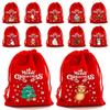 5/10pcs Drawstring Pouch Christmas Velvet Bags Jewelry Packaging Storage Bag  New Year 2024