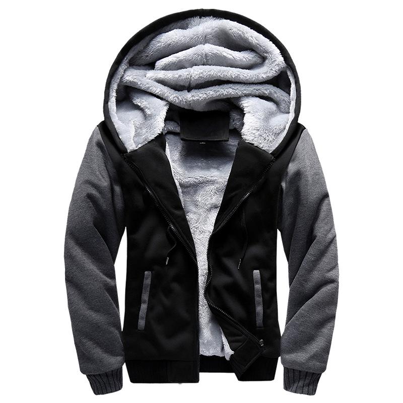 Мужская толстовка-кардиган Urban Fashion с капюшоном, бархатная, не требующая глажки, длинный рукав, воротник-стойка