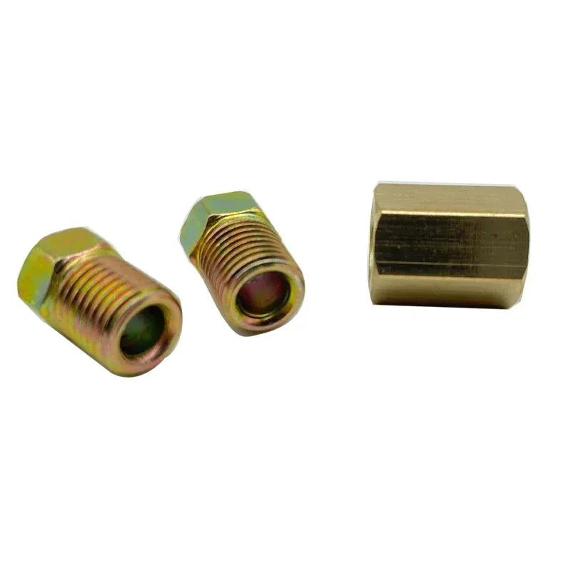 4/8/20 Sets Brake Line Connector 3/8-24 Threaded Brake Line Fittings & Brass Unions Nuts Adapter For 3/16" Brake Tube Pipe