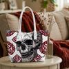 Skull Pattern Casual Shoulder Tote Bag Cool Street Style Daily Outdoor Handbag For Women Men