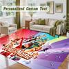 Crystal Velvet Square Rug Custom NameMiraculous Ladybug Pattern Non Slip Home Floor Decor Rug