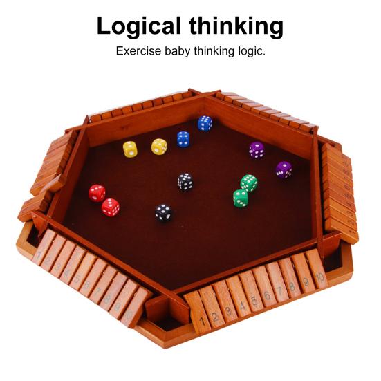 Настольная игра «Закрой коробку» с 12 кубиками. Обучающая стратегическая игра с кубиками. Для 2–6 игроков, для детей, взрослых, семейных вечеринок. Интерактивная деревянная игрушка «Закрой коробку».