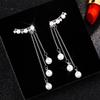 Женская мода Темперамент Ногтей Длинные серьги с кисточками Женские серьги-подвески