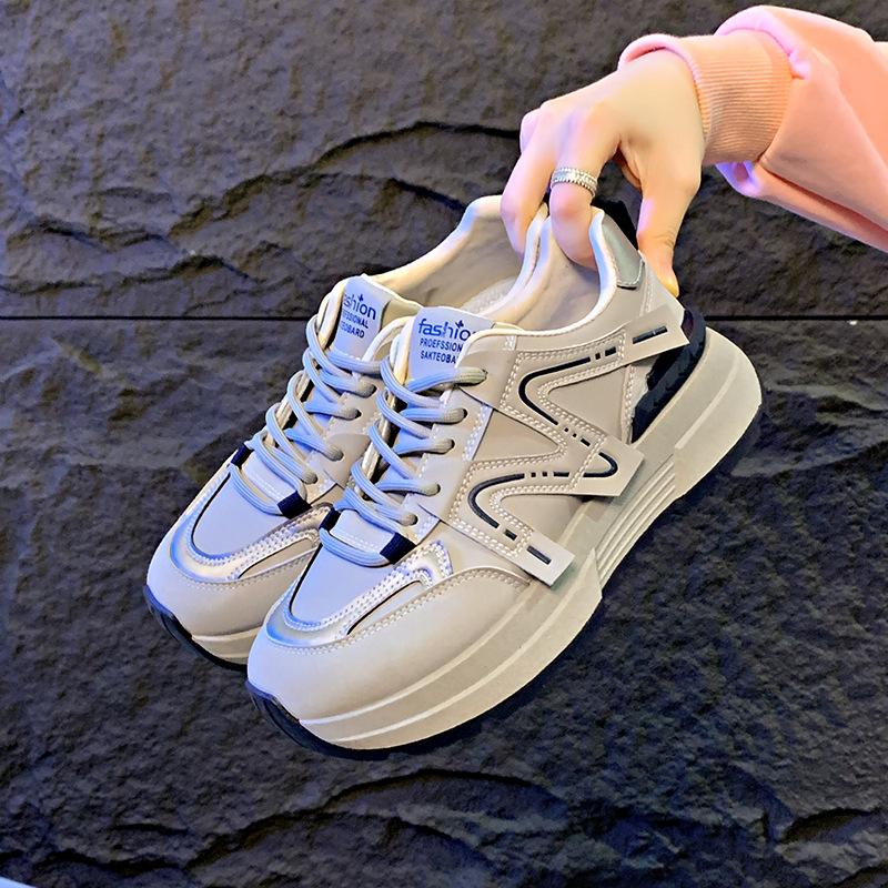 Осень новые инс папа женская обувь студенческие беговые кроссовки увеличивающие рост повседневная обувь JCF