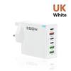 Многопортовое быстрое зарядное устройство 160 Вт: 3 USB + 3 Type-C, Вилка EU/UK, Совместимо с Apple, Huawei, Xiaomi