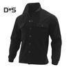 Men Jacket Lapel Single-breasted Top Solid Color Slim Thickened Warm Coat Casual Autumn Winter Outwear for Daily Wear