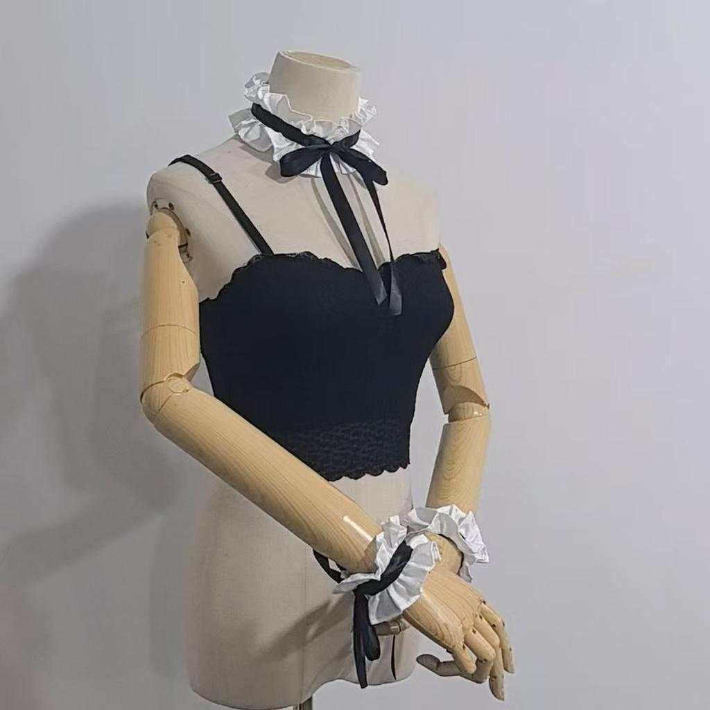 Victorian Ruffled Decorative Collar Lace Cuff Sleeves For Halloween Costume And Cosplay Event Gathering Accessories
